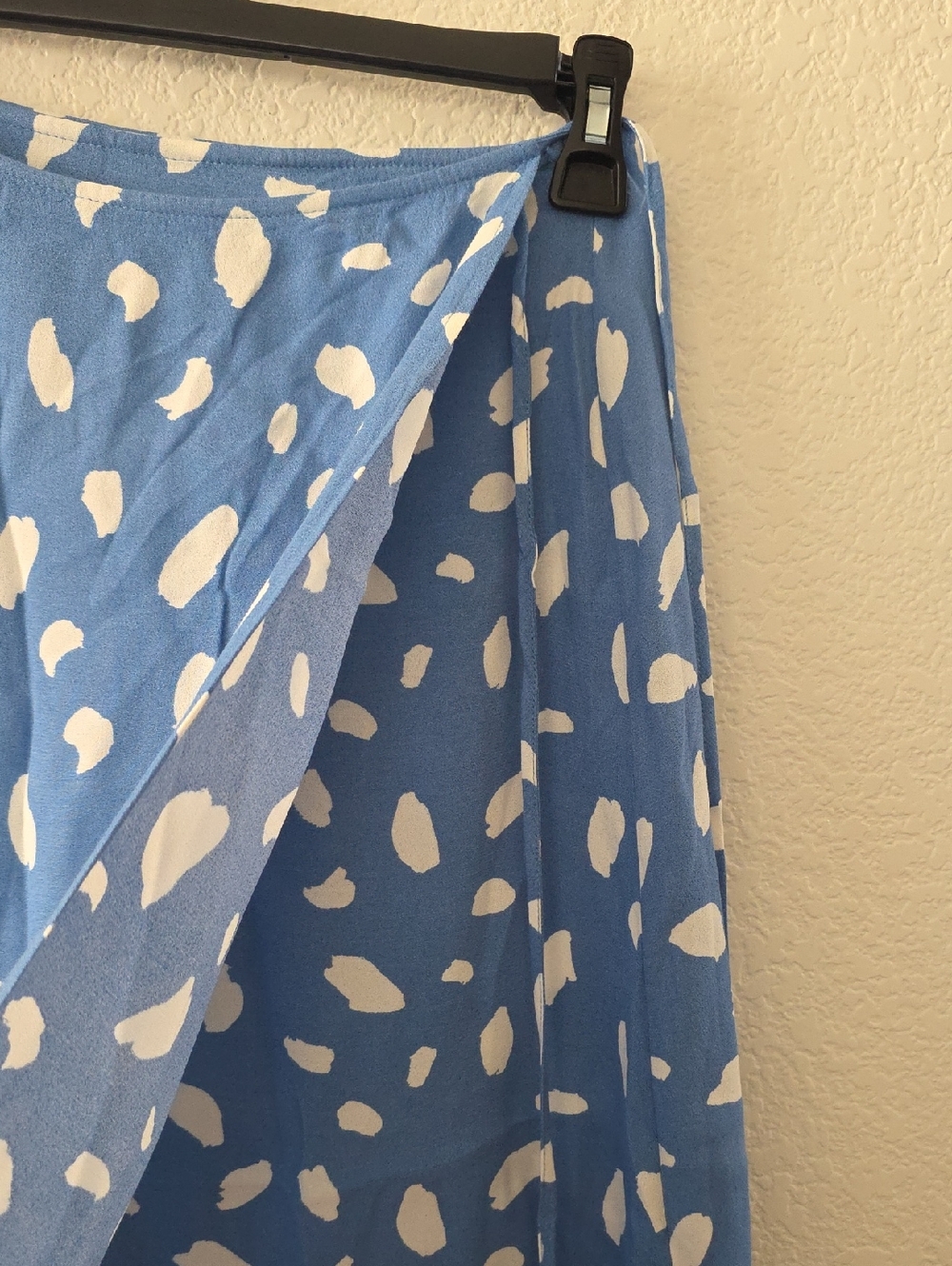 Reformation Midi Wrap Skirt Blue White 2 - Picture 4 of 8